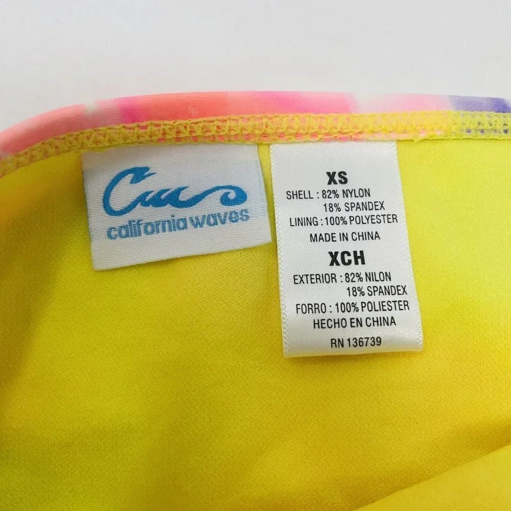 California‎ Waves Juniors Size XS Tie-Dyed Knotted Swim Bikini Bottoms 1900